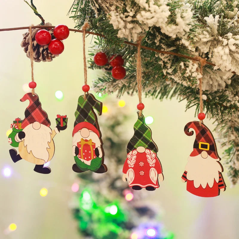 Christmas Gnome Ornament Handcrafted Wood