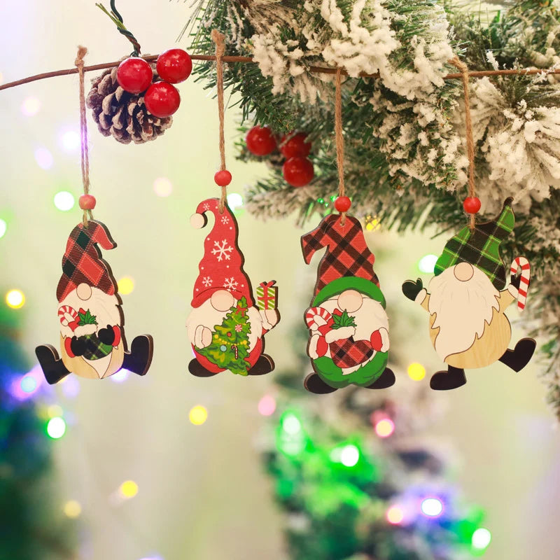Christmas Gnome Ornament Handcrafted Wood