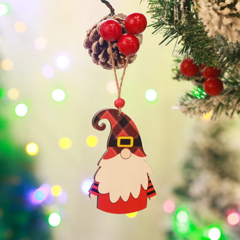 Christmas Gnome Ornament Handcrafted Wood
