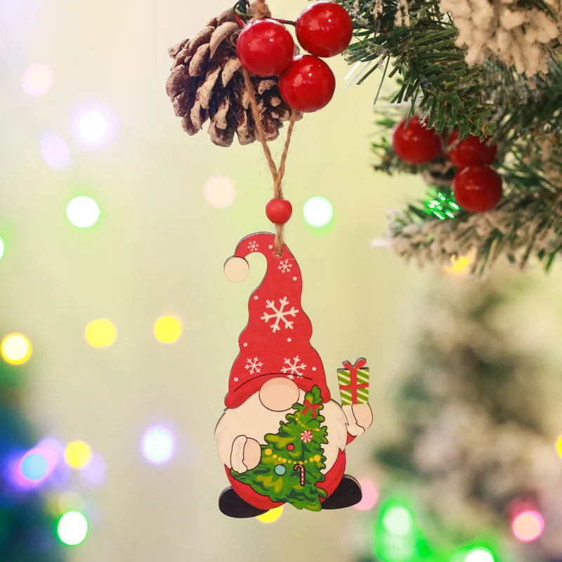 Christmas Gnome Ornament Handcrafted Wood
