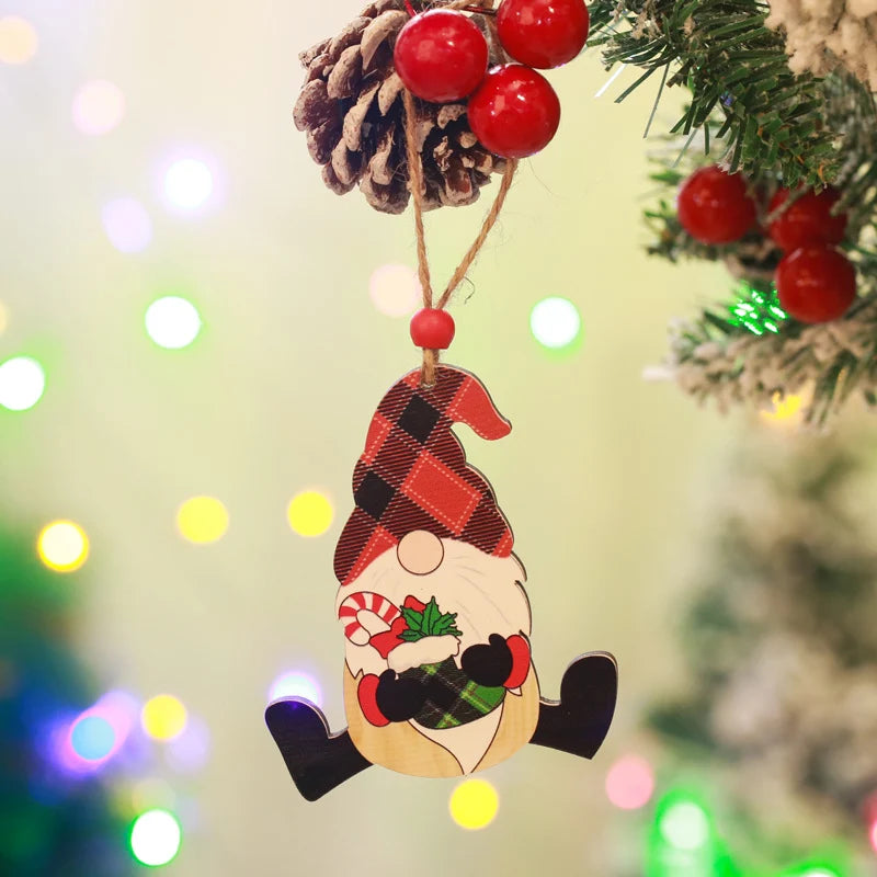 Christmas Gnome Ornament Handcrafted Wood