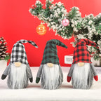 Christmas Gnome Plush Checkered Hat