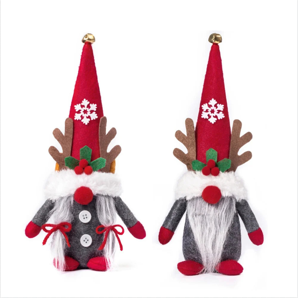 Christmas Gnome Plush Santa Hat & Reindeer Antlers