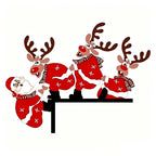 Christmas Hanging Decor Santa & Reindeer Easy Hang