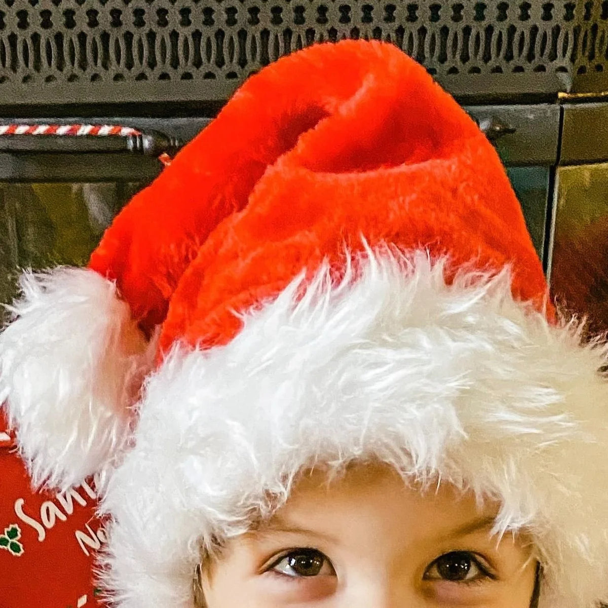 Christmas Hat Faux Fur Trim One Size Fits Most