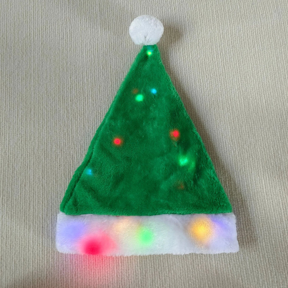 Christmas Hat LED Light-Up Fleece Machine Washable