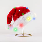 Christmas Hat LED Light-Up Plush With Faux Fur Trim