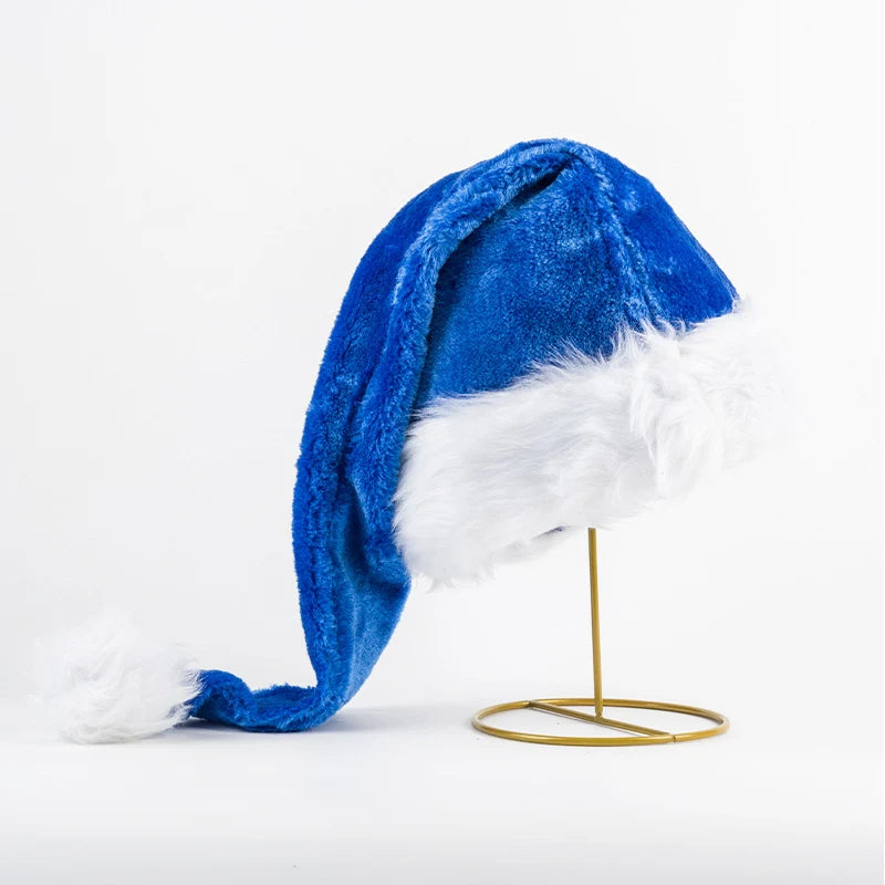 Christmas Hat LED Light-Up Plush With Faux Fur Trim
