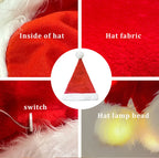 Christmas Hat LED Lighted Soft & Warm Adjustable Fit
