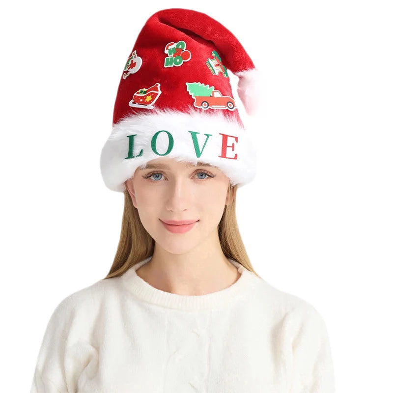Christmas Hat LED Lights & Appliques One Size
