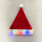 Christmas Hat Plush Light-Up White Pom-Pom