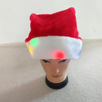 Christmas Hat Plush Light-Up White Pom-Pom
