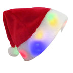 Christmas Hat Plush Light-Up White Pom-Pom
