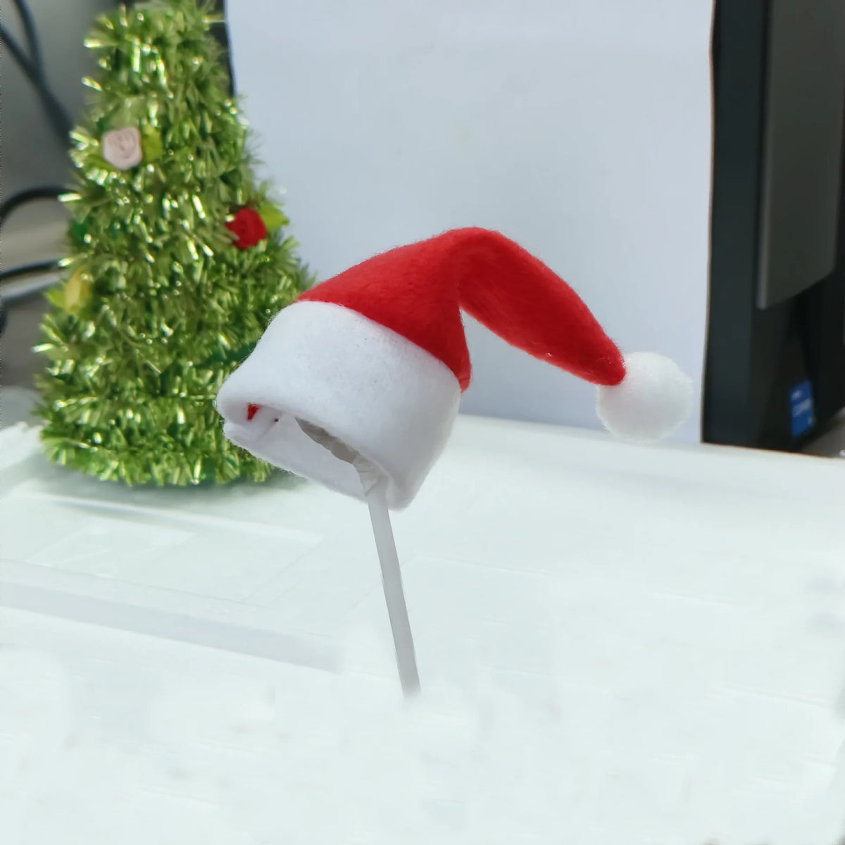Christmas Hat Plush Pom-Pom Built-In Ear Protection