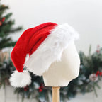 Christmas Hat Red Fleece Faux Fur Trim