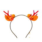 Christmas Hat Reindeer Antlers & Pom-Poms Soft Plush