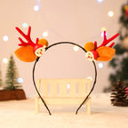 Christmas Hat Reindeer Antlers & Pom-Poms Soft Plush