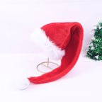 Christmas Hat Soft Fleece Plush Trim & Pom-Pom