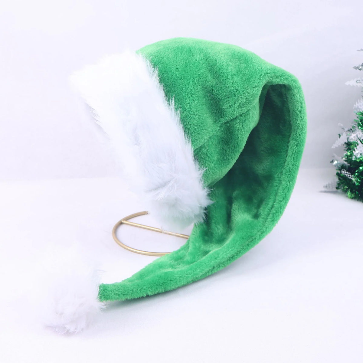 Christmas Hat Soft Fleece Plush Trim & Pom-Pom