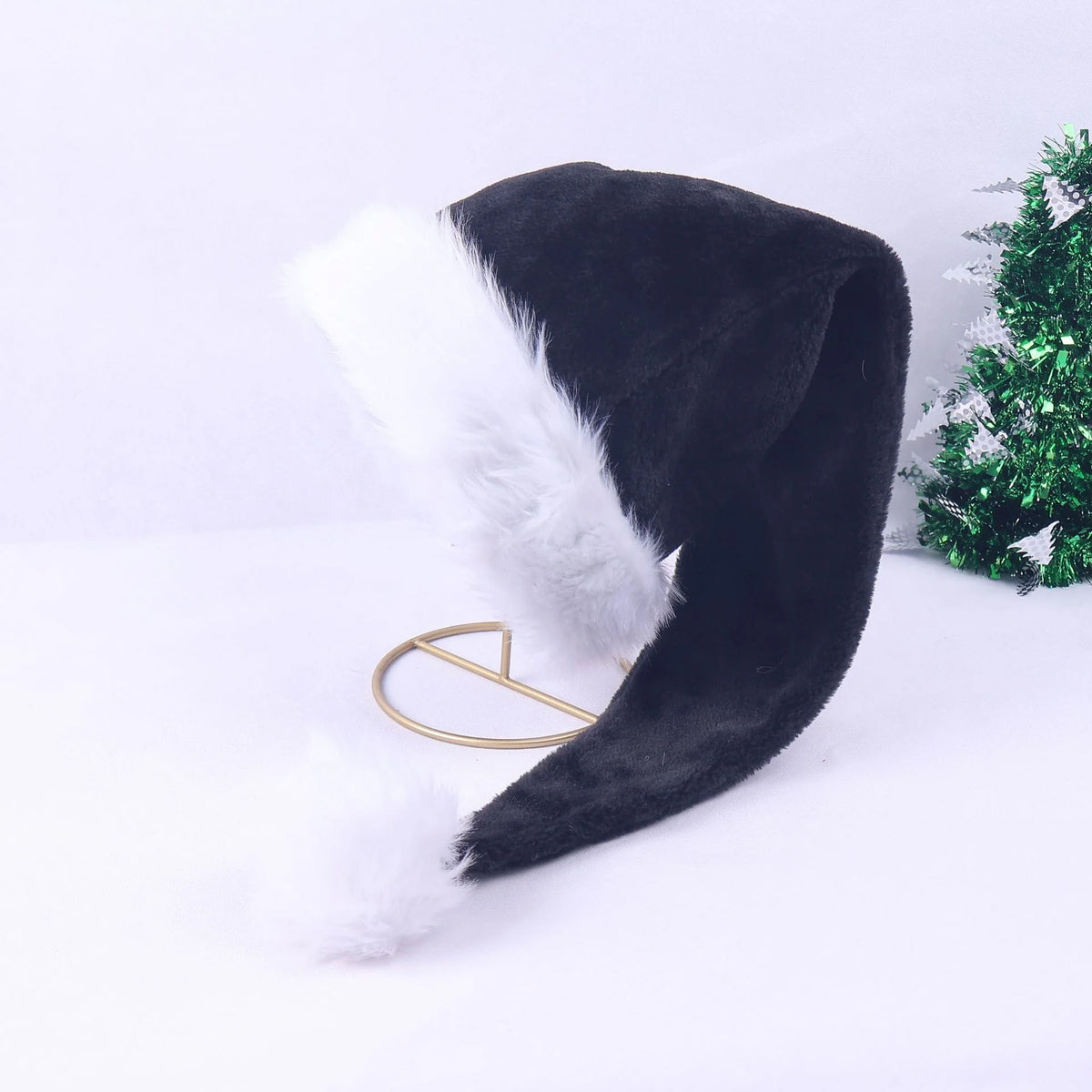 Christmas Hat Soft Fleece Plush Trim & Pom-Pom