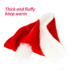 Christmas Hat Soft Plush White Fur Trim