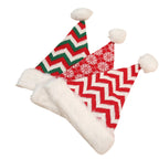 Christmas Hat Zigzag Knit Plush Trim Machine Washable