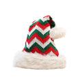 Christmas Hat Zigzag Knit Plush Trim Machine Washable