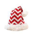 Christmas Hat Zigzag Knit Plush Trim Machine Washable