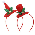 Christmas Headband Santa Hat & Plant Motif Flexible Fit