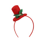 Christmas Headband Santa Hat & Plant Motif Flexible Fit