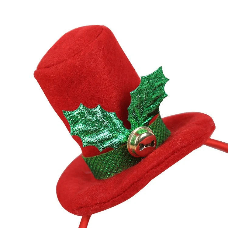 Christmas Headband Santa Hat & Plant Motif Flexible Fit