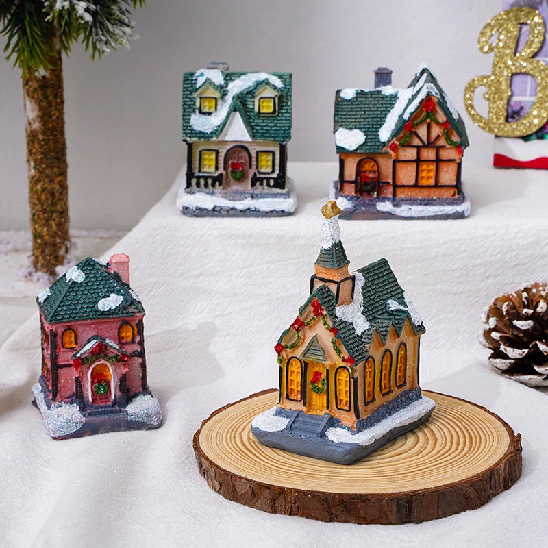 Christmas House Integrated LED Polyresin Indoor Outdoor