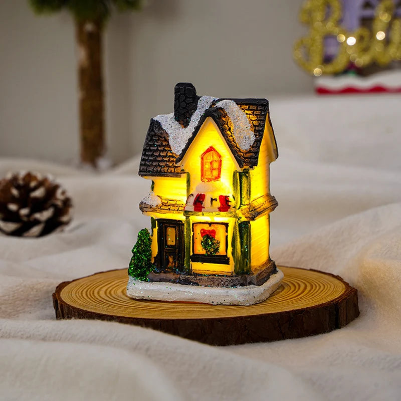 Christmas House Integrated LED Polyresin Indoor Outdoor
