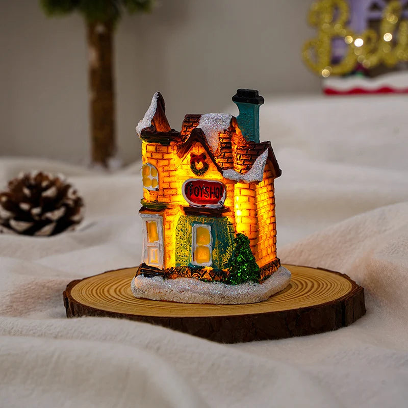 Christmas House Integrated LED Polyresin Indoor Outdoor