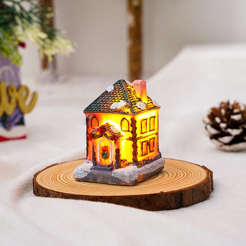 Christmas House Integrated LED Polyresin Indoor Outdoor