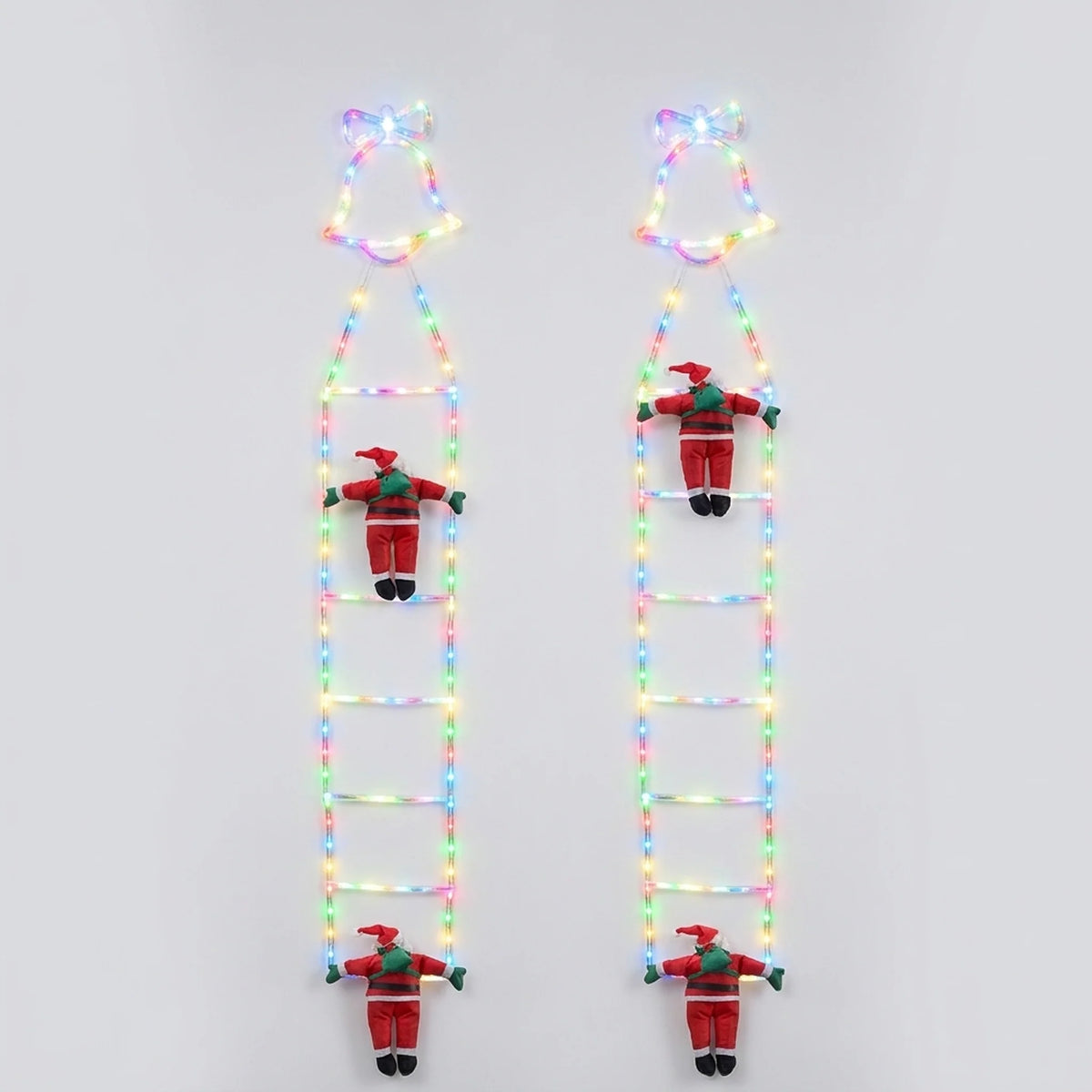 Christmas Ladder Lights Warm & Colored Bell Option