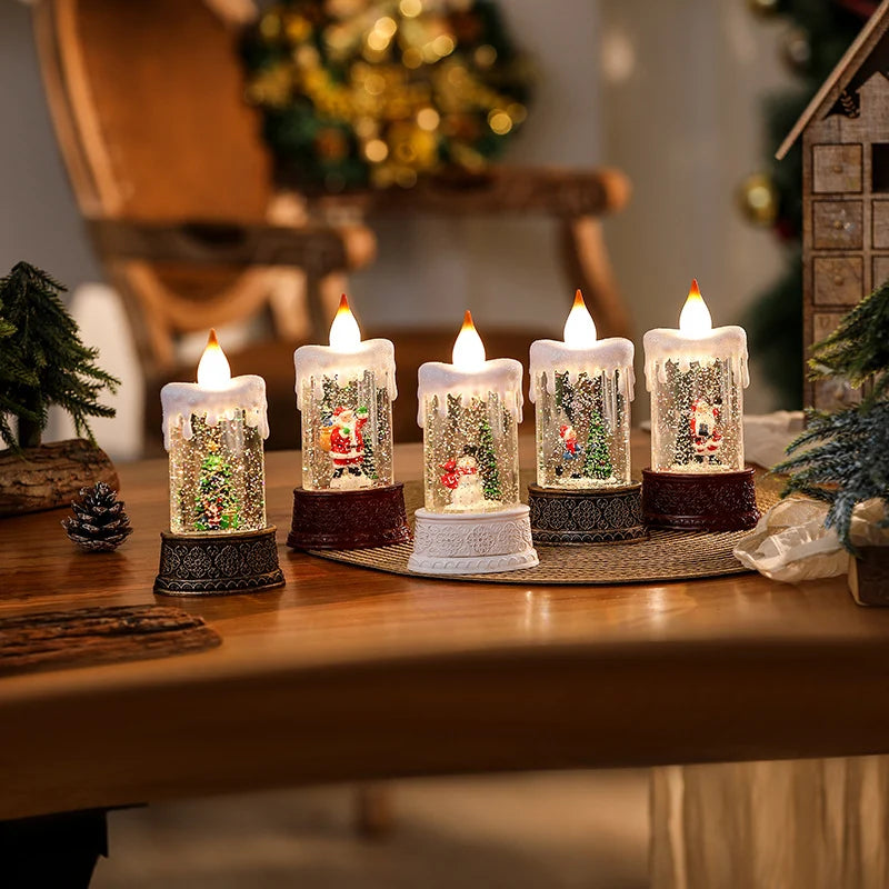 Christmas Lantern Animated Santa LED & Battery-Free