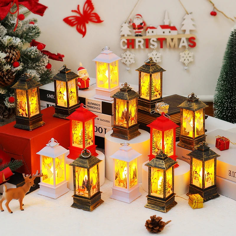 Christmas Lantern Animated Santa Warm LED Tabletop Decor