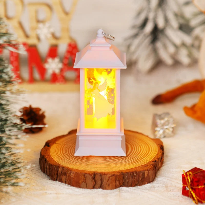 Christmas Lantern Animated Santa Warm LED Tabletop Decor