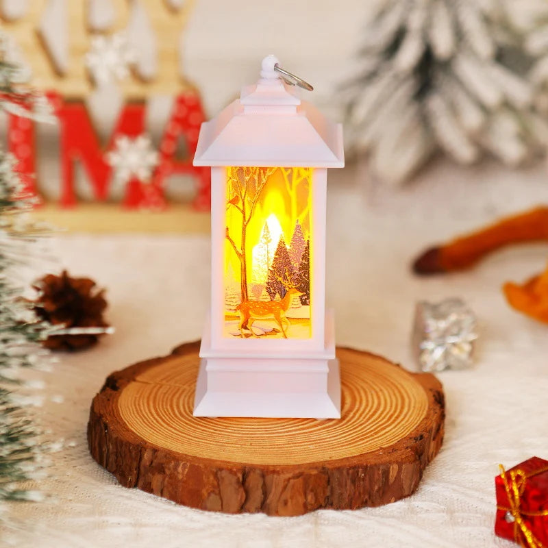 Christmas Lantern Animated Santa Warm LED Tabletop Decor
