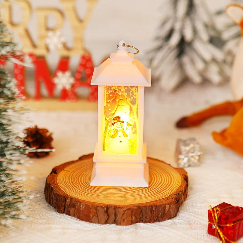 Christmas Lantern Animated Santa Warm LED Tabletop Decor