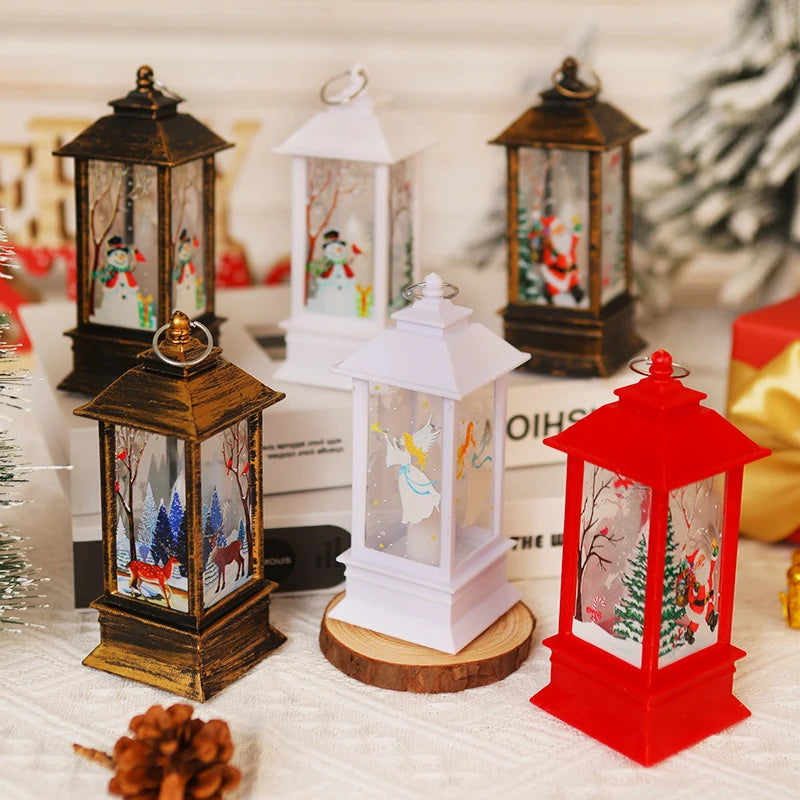 Christmas Lantern Animated Santa Warm LED Tabletop Decor