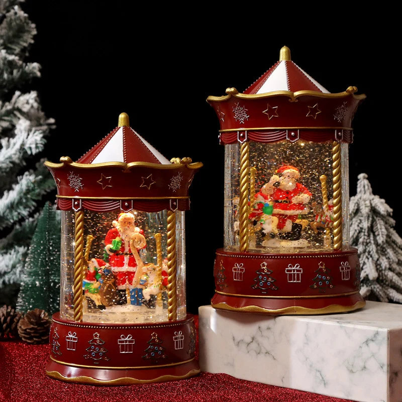 Christmas Lantern Animated Snow Scenes Battery-Free