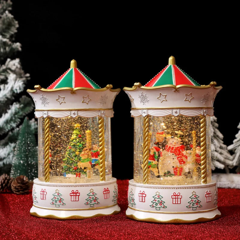 Christmas Lantern Animated Snow Scenes Battery-Free
