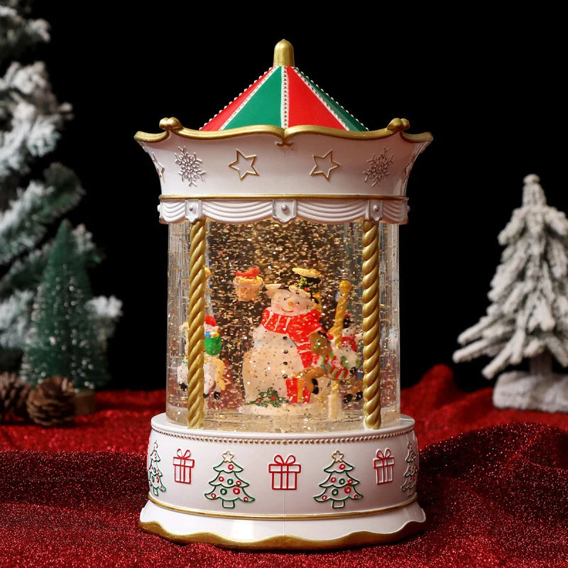Christmas Lantern Animated Snow Scenes Battery-Free