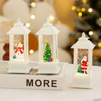 Christmas Lantern Cordless LED Santa Snow Scene