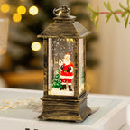 Christmas Lantern Cordless LED Santa Snow Scene