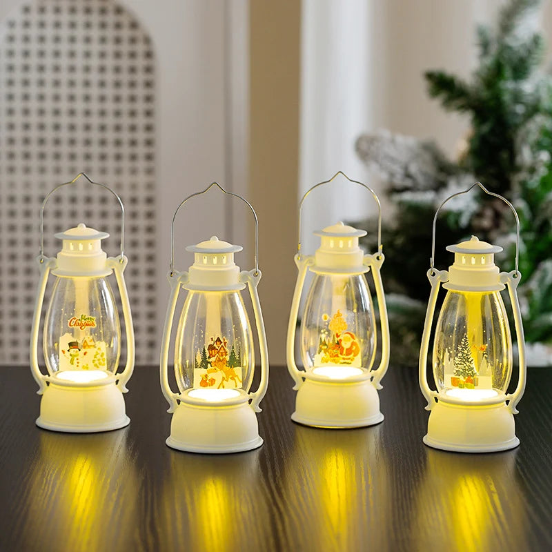 Christmas Lantern Energy-Efficient LED Durable Plastic & Glass