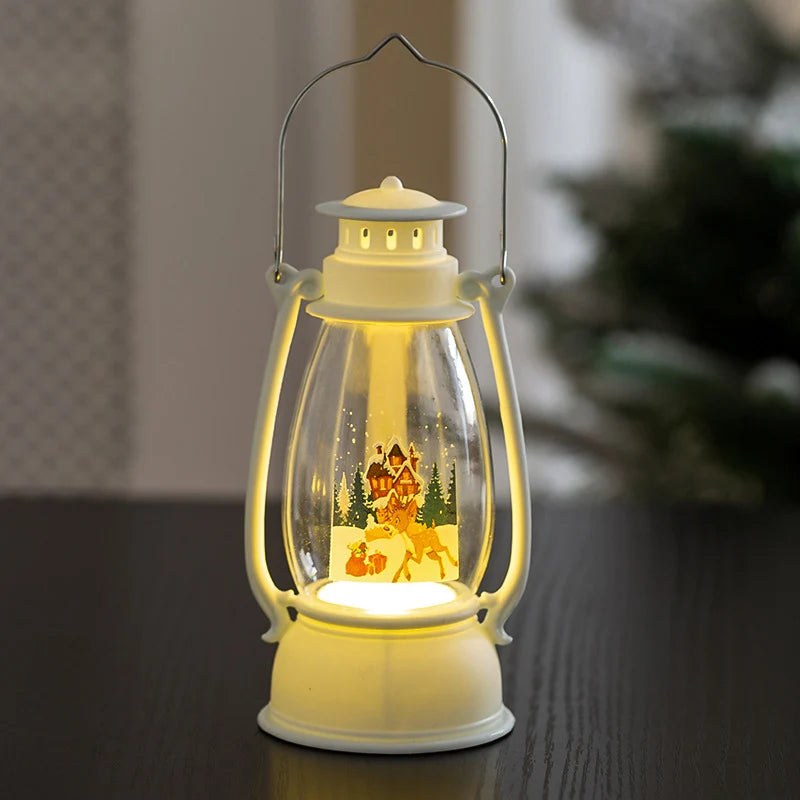 Christmas Lantern Energy-Efficient LED Durable Plastic & Glass