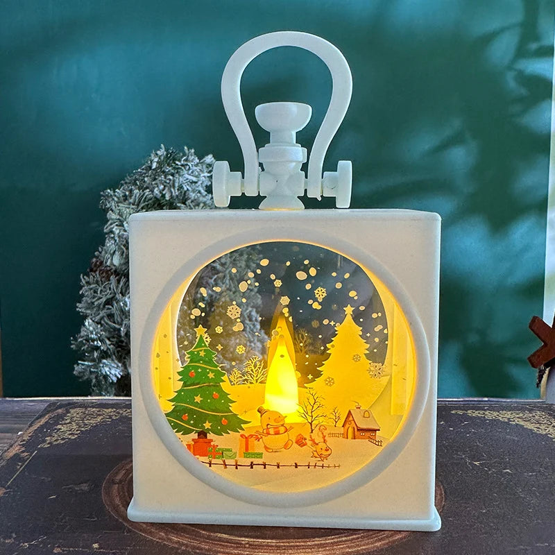 Christmas Lantern Flameless LED Durable Metal